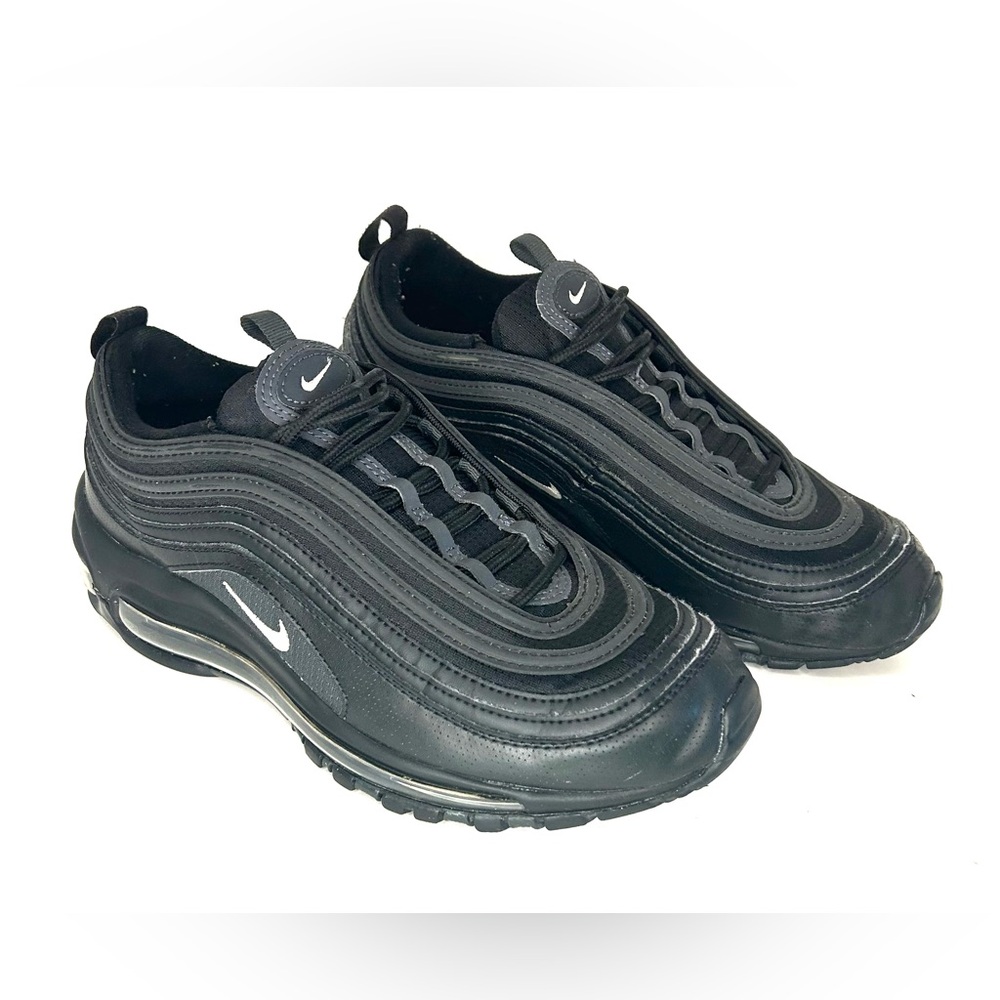 Nike Air Max 97 GS 921522-011 Triple Black Running Shoes Size 7Y / Women's 8.5